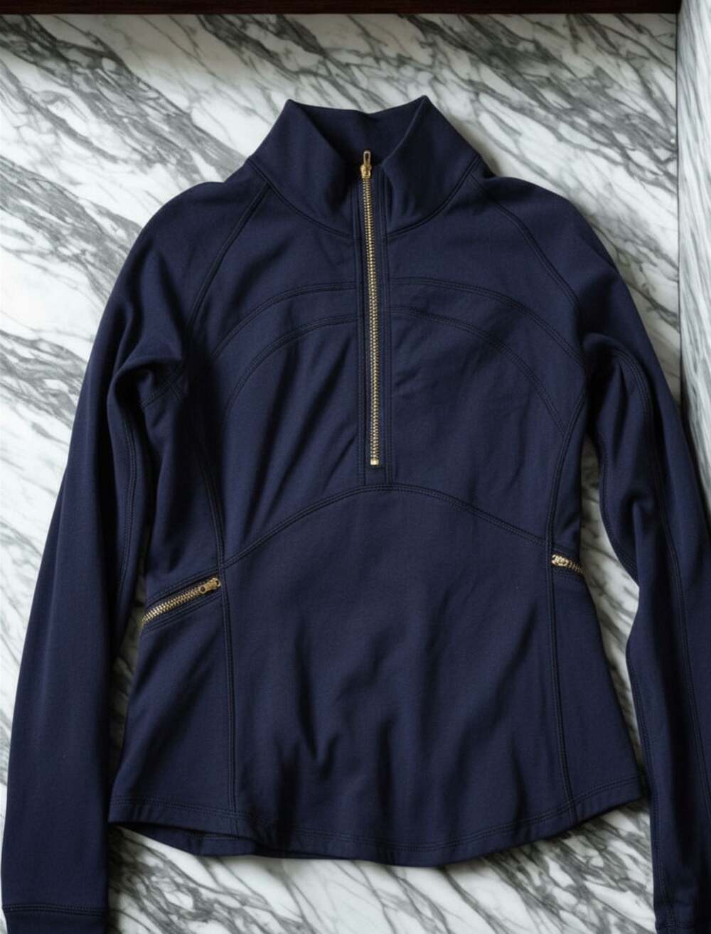Lululemon Front of the Pack 1/2 Zip | Gold Zipper Pockets | Nocturnal Teal